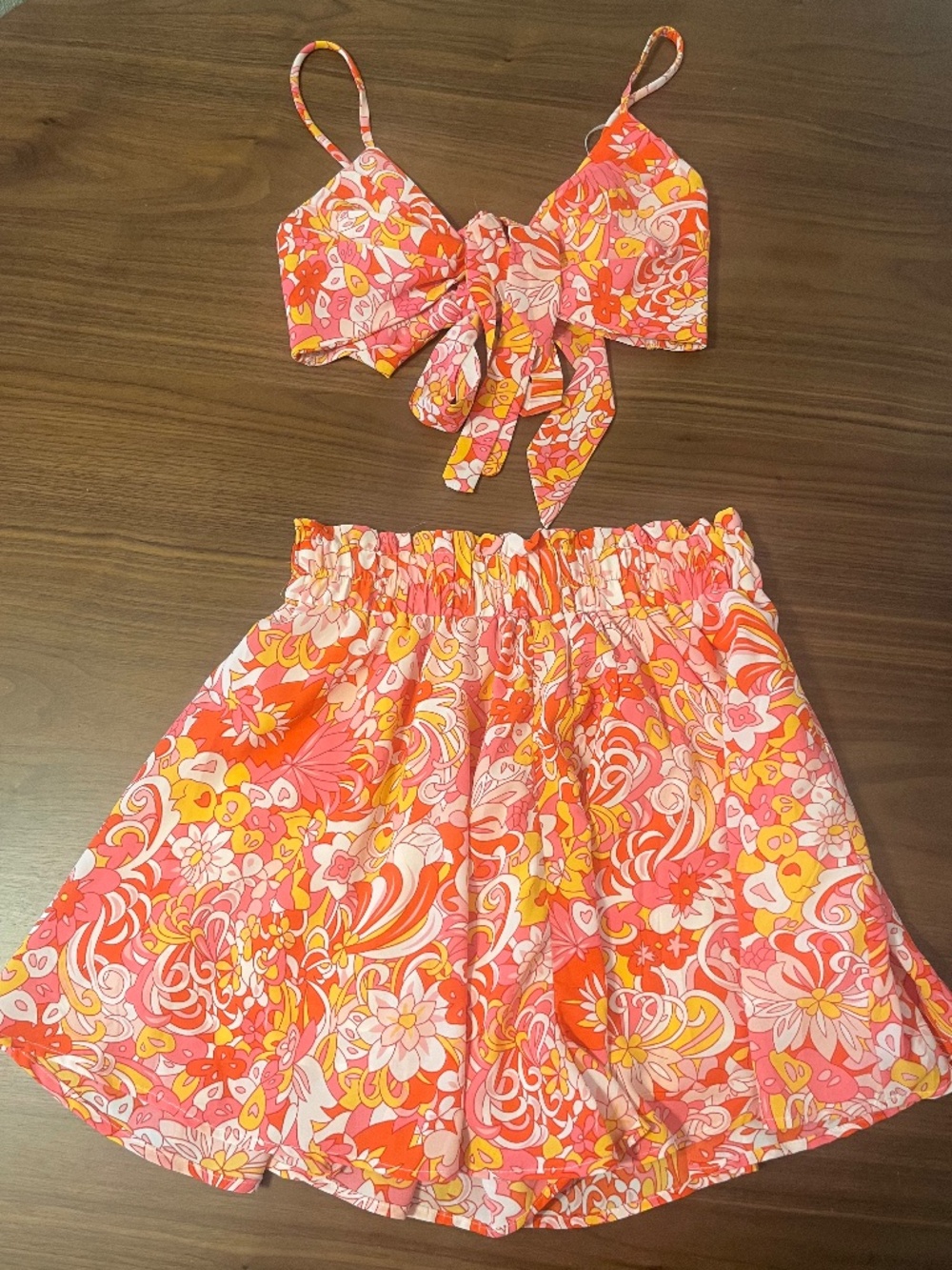 Hello Molly NWT Red Floral Print Matching Set